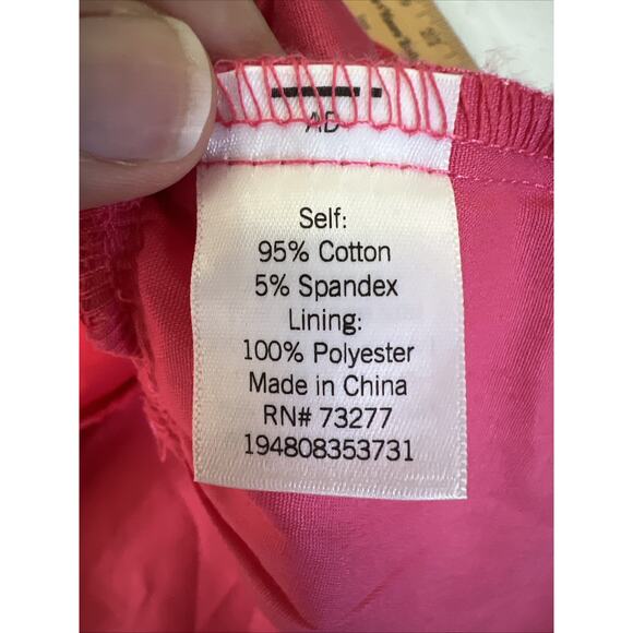 Lauren Conrad large Pink Red Tiered Ruffle Swing Dress Tie Back Cutout Sz L NWT - Picture 9 of 11